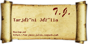 Tarjáni Júlia névjegykártya
