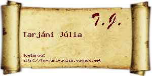 Tarjáni Júlia névjegykártya